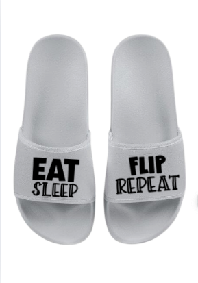 Eat, Sleep, Flip, Repeat - Grey Sliders