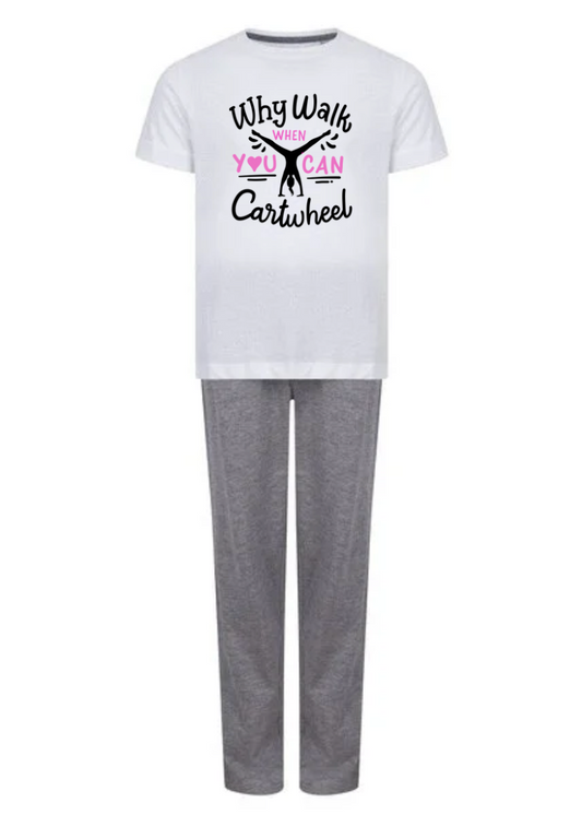 Why Walk When You Can Cartwheel Pyjamas - Grey